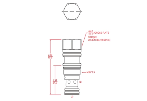 Dessin de performance/dimension/section du clapet anti-retour ICKCB Pilot-to-Open