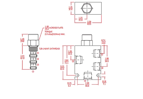 Dessin de performance/dimension/sectionnel de IPD10-42 valve à 3 voies pilotée