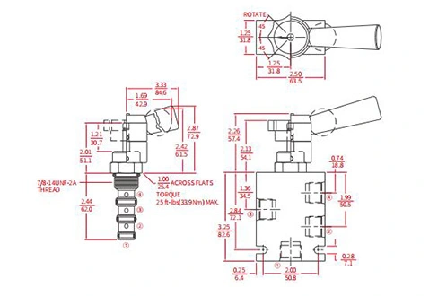 Performance/Dimension/dessin sectionnel de IMR10-47A valve directionnelle manuelle