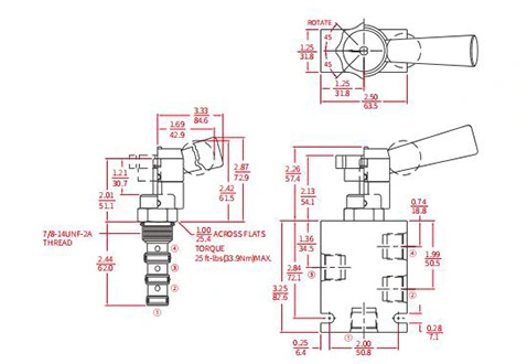 Performance/Dimension/dessin sectionnel de IMR10-47B valve directionnelle manuelle