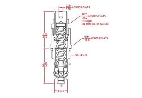 Dessin de performance/dimension/sectionnel de IRV10-B20 soupape de décharge à action directe