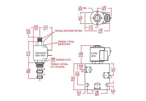 Dessin de performance/dimension/sectionnel de ISV08-33 bobine 3 voies électrovanne à 2 positions