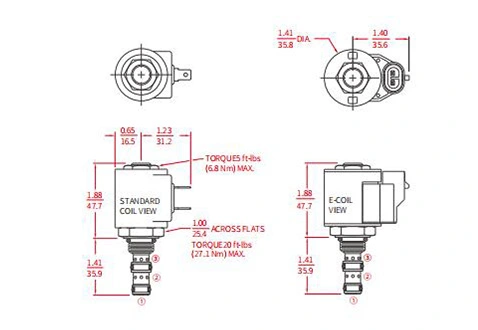 Dessin de performance/dimension/sectionnel de ISV08-35 bobine 3 voies électrovanne à 2 positions