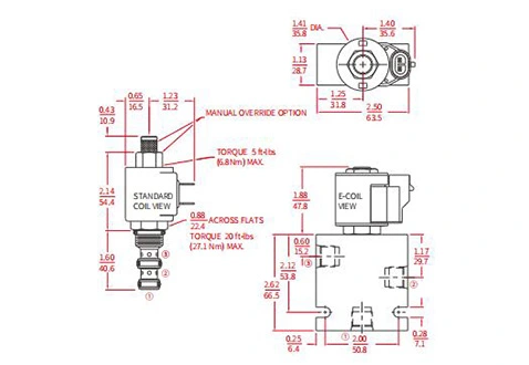 Dessin de performance/dimension/sectionnel de ISV08-31 bobine 3 voies électrovanne à 2 positions