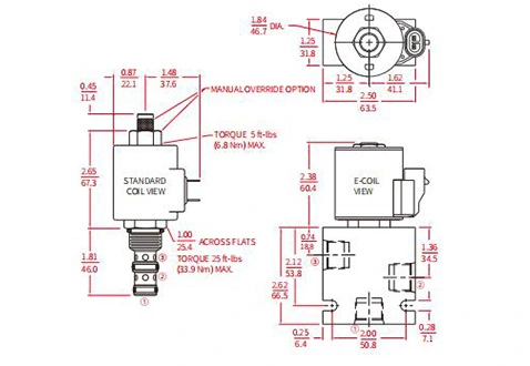 Dessin de performance/dimension/sectionnel de ISV10-34 bobine 3 voies électrovanne à 2 positions