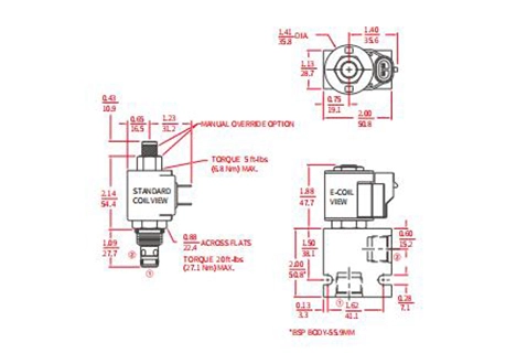 Dessin de performance/dimension/section de ISV08-22 popet à 2 voies N.C. Électrovanne