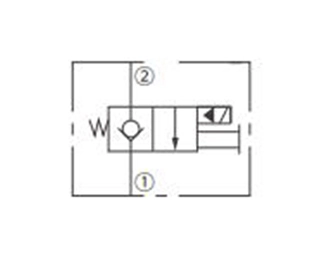 Symbole de l'opération ISV08-20J Poppet 2-Way N.C. Rervation manuelle à tirer uniquement