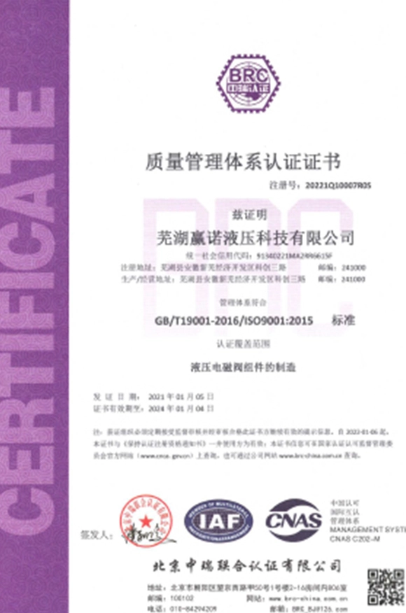 ISO9001 Certificate