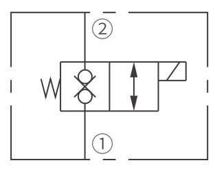 Symbole de l'opération ISV12-28 Poppet 2-Way N.C. Blocage bidirectionnel