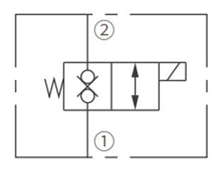 Symbole de l'opération ISV38-28 Poppet 2-Way N.C. Blocage bidirectionnel